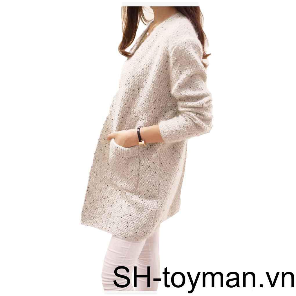 Áo Khoác Cardigan Dệt Kim Dáng Dài Vừa Vặn Thời Trang Xuân Thu Hàn Quốc Cho Nữ