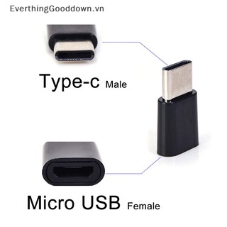 Everthinggoodingooddown Cổng Micro USB Cái Sang Type-C Đực