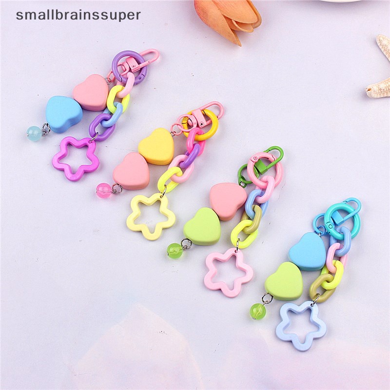 Móc Khóa Mặt Hình Trái Tim / Ngôi Sao Nhiều Màu Sắc Phong Cách Hàn Quốc Cho Nữ