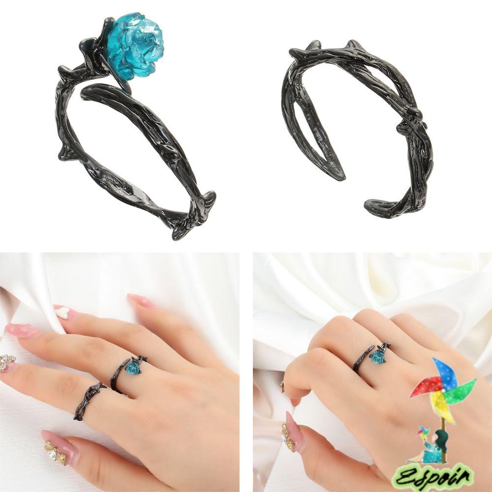 ESPO Nhẫn Hở Hình Hoa Hồng Thorns Thời Trang Sáng Tạo Phổ Biến