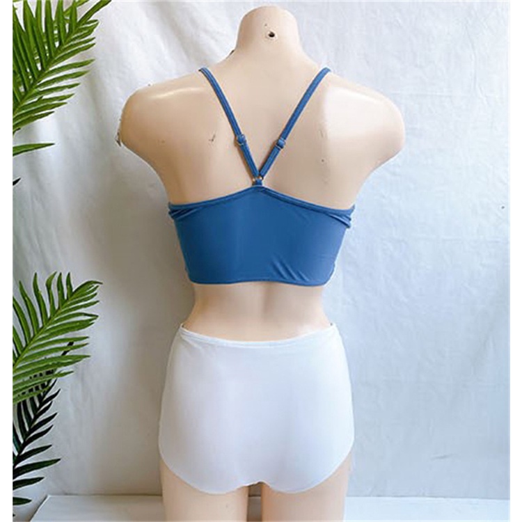 Bộ Đồ Bơi Hai Mảnh Lưng Cao Cổ Chữ V Xẻ Sâu Gợi Cảm Phong Cách Hàn Quốc Hàng Mới 2023 Dành Cho