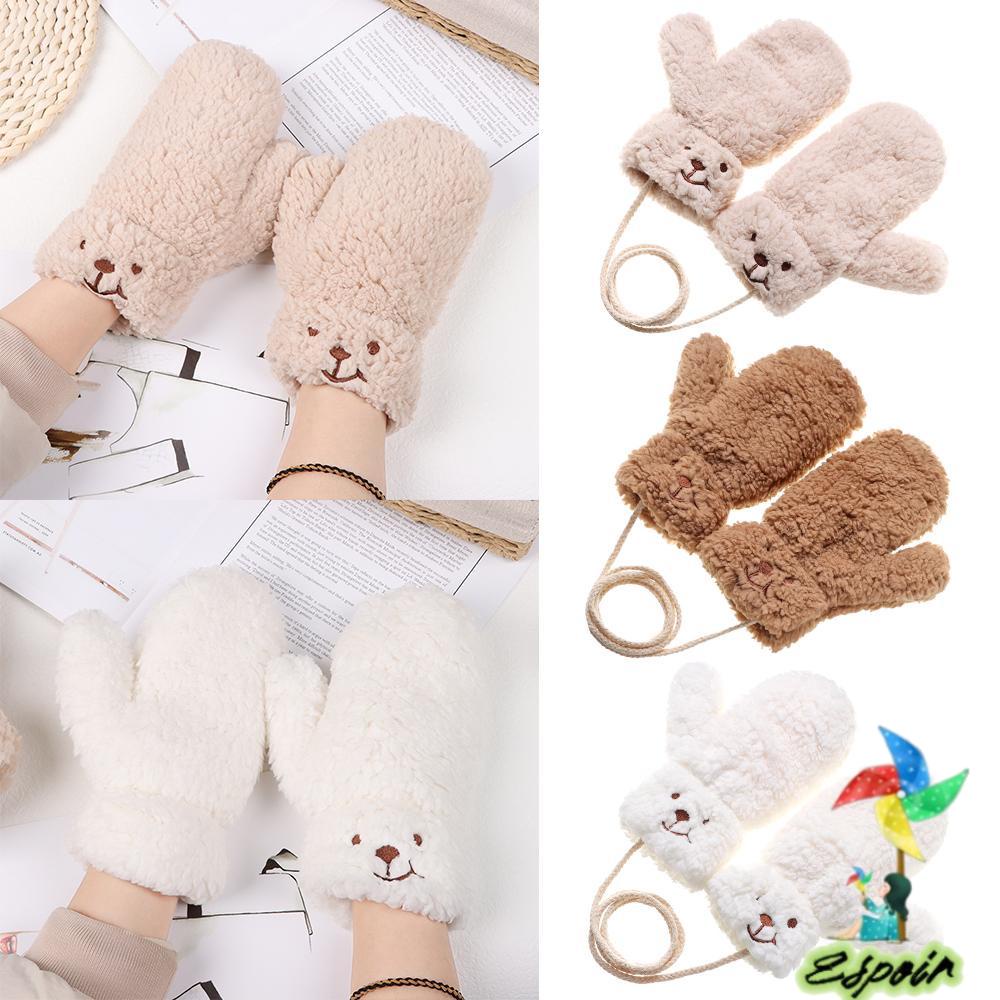ESPO Găng Tay Dày Chống Gió Hình Gấu Hoạt Hình Dễ Thương