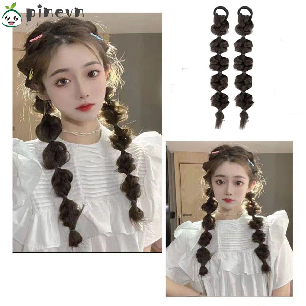 PINEVN Băng Đô Cài Tóc Giả Thắt Bím Cho Bé Gái