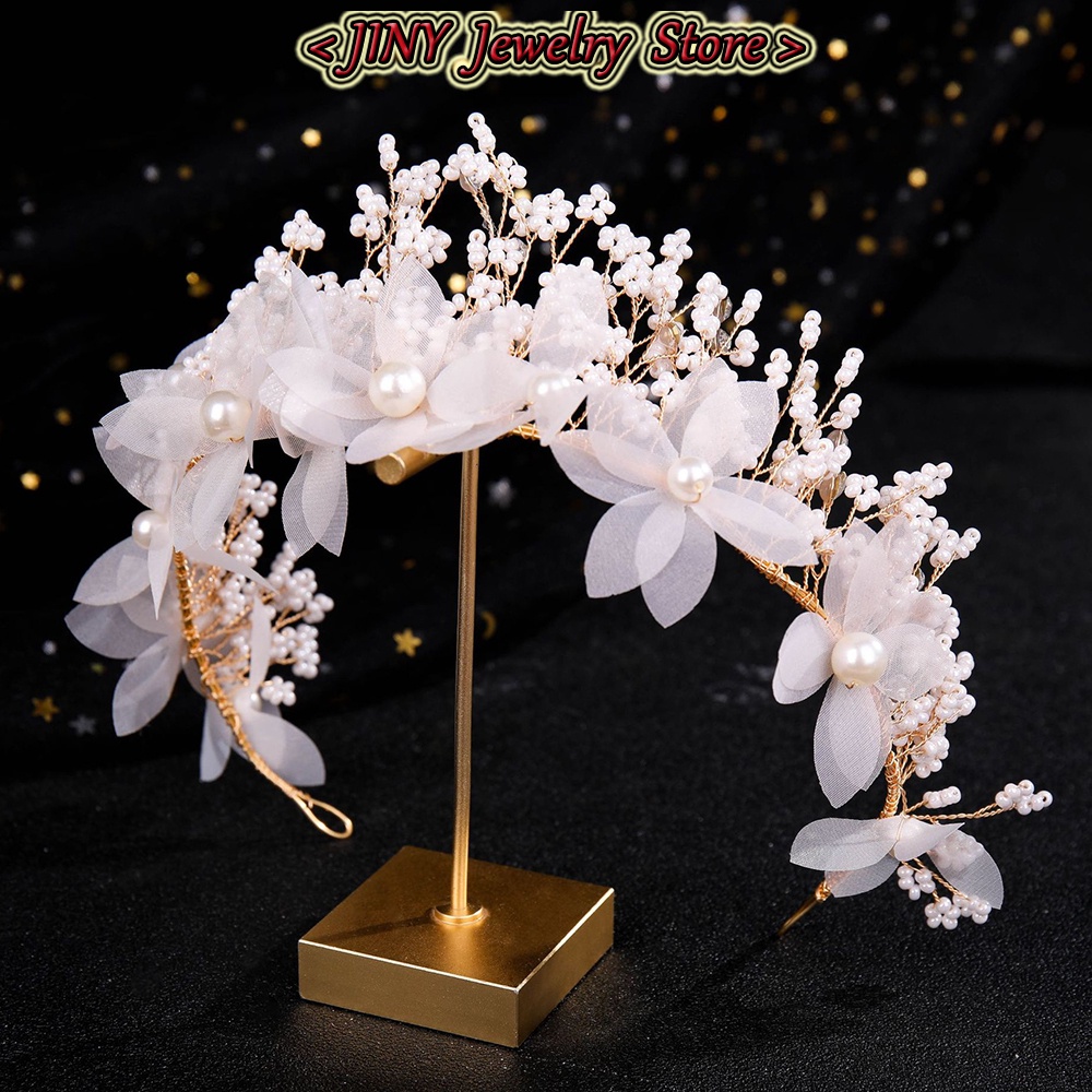 Băng Đô Cài Tóc Đính Ngọc Trai Nhân Tạo Thanh Lịch