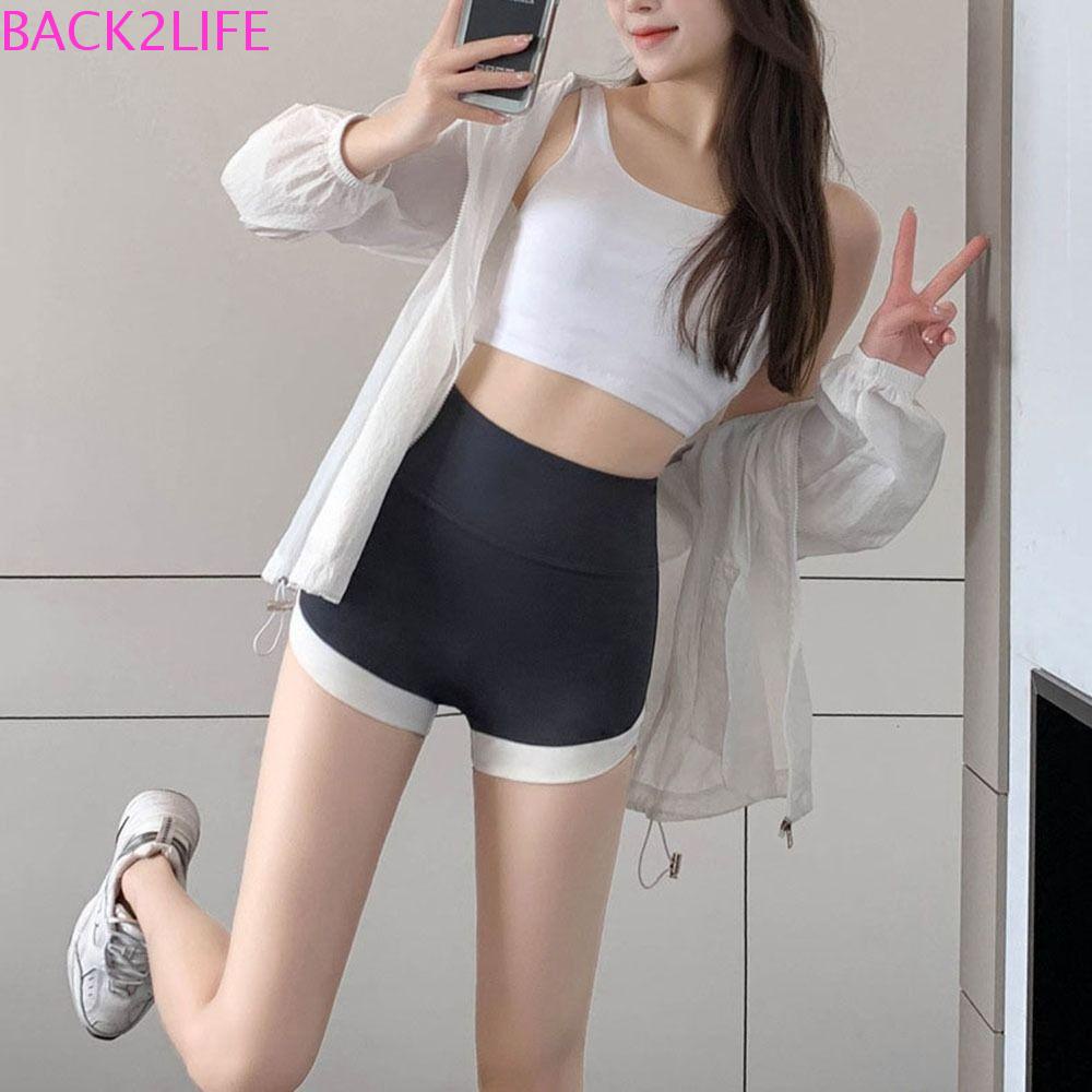 BACK2LIFE Quần Lót Boxer Ngắn Lưng Cao Tàng Hình Bằng Lụa Lạnh Chống Lóa Thời Trang Cho Nữ