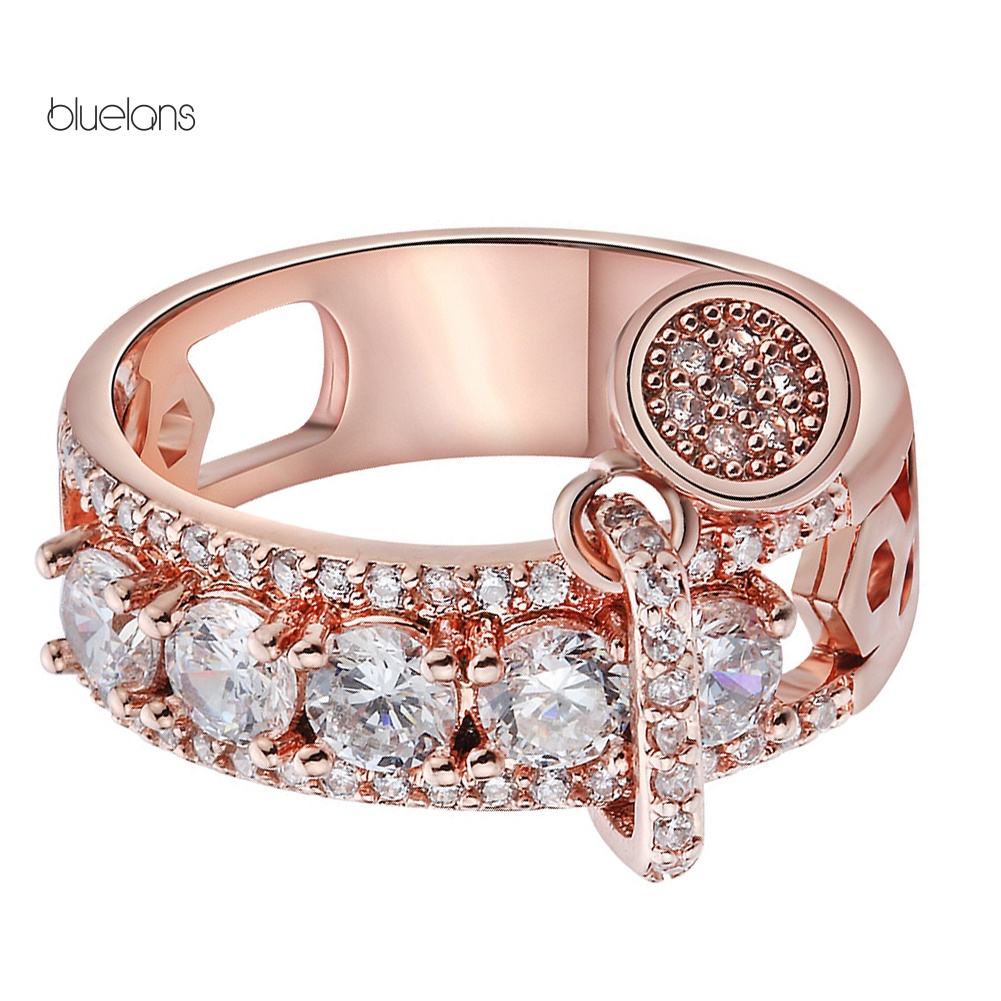 Nhẫn Đính Đá Zircon Tròn Sang Trọng Cho Nữ