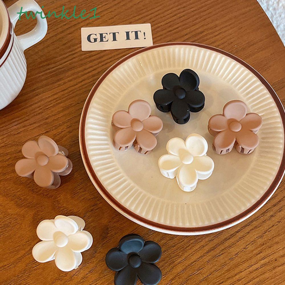 TWINKLE Kẹp Tóc Càng Cua Nhỏ Hình Hoa / Gấu / Bí Ngô Màu Trơn Kiểu Vintage Sáng Tạo Cho Bé Gái