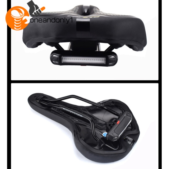 Yên Xe Đạp Leo Núi Chất Liệu Pu Dày Dặn Mềm Mại Chống Thấm Nước Có Đèn Đuôi