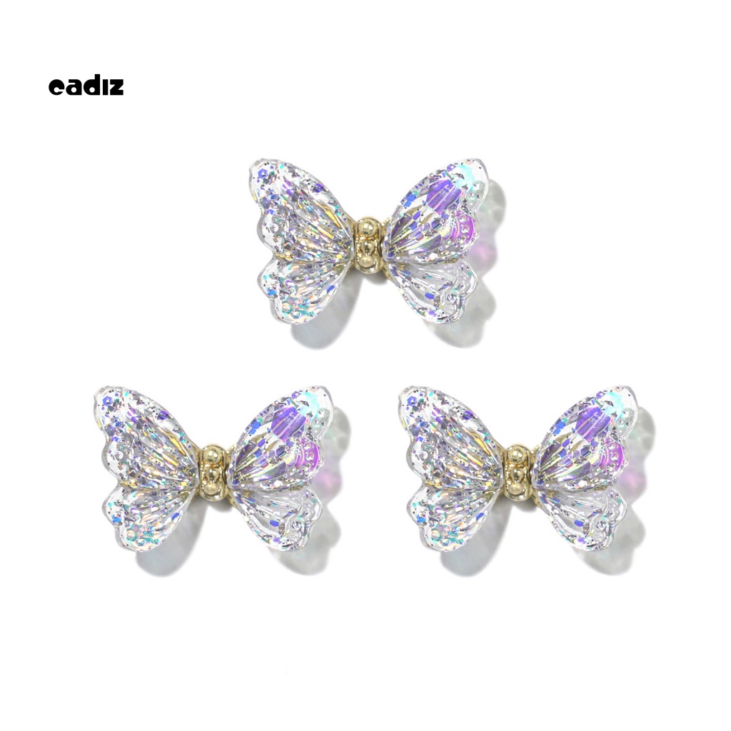 Bộ 3 Phụ Kiện Trang Trí Móng Tay Hình Bươm Bướm Xinh Xắn Chống Thấm Nước