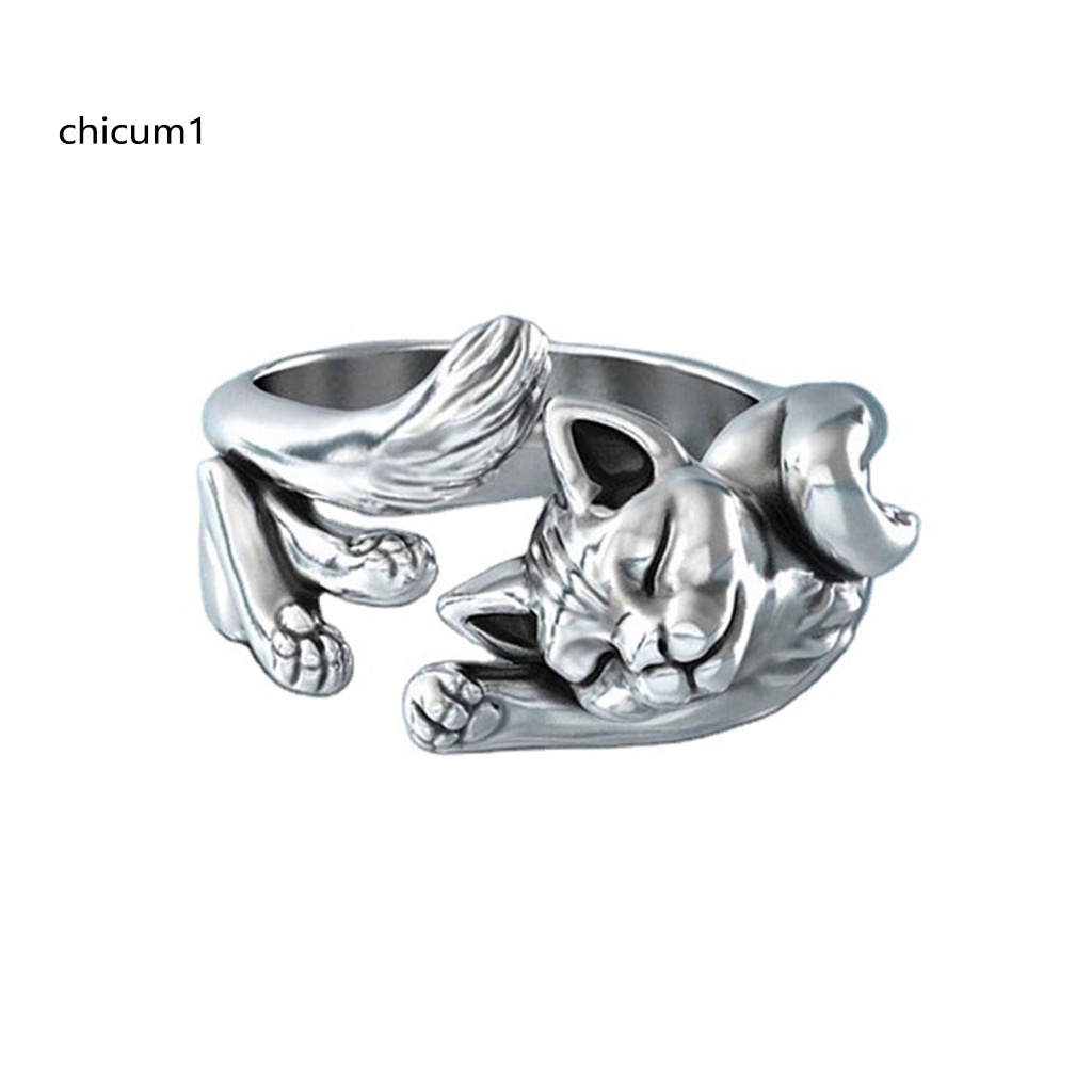 Nhẫn Hở Hình Mèo Dễ Thương Có Thể Điều Chỉnh Kích Cỡ