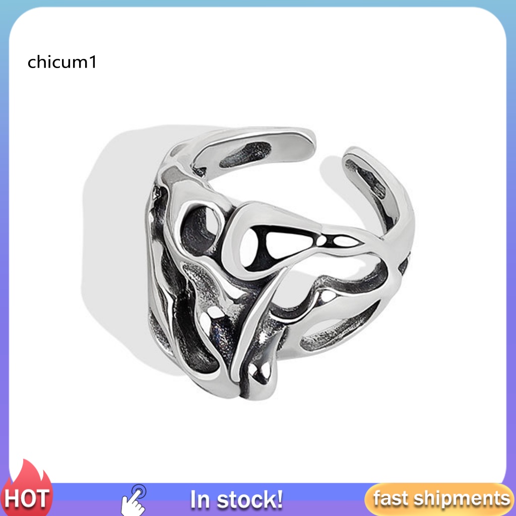 Nhẫn Hở Mạ Điện Màu Sắc Trơn Phong Cách Retro Thời Trang Cho Nữ