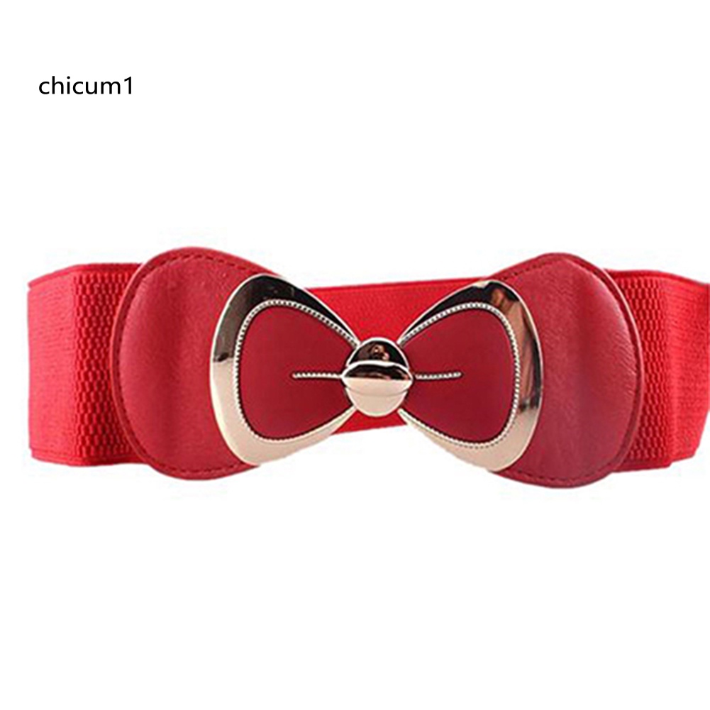 Thắt Lưng Giả Da Khóa Kim Loại Hình Nơ Thời Trang Cho Nữ