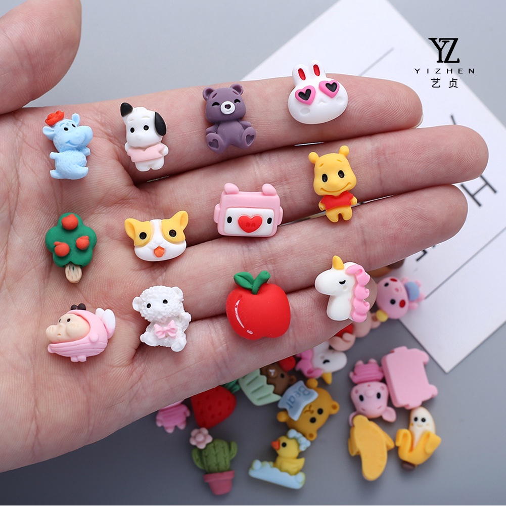 Sticker 2D cute, Charm 3D nổi dễ thương có sẵn keo dán bình nước, ly nước, kệ đựng bút