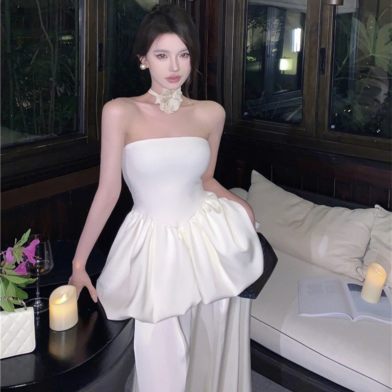 Áo Ống Cảm Giác Khí Chất Thiết Kế Chữ T Với Họa Tiết Hoa