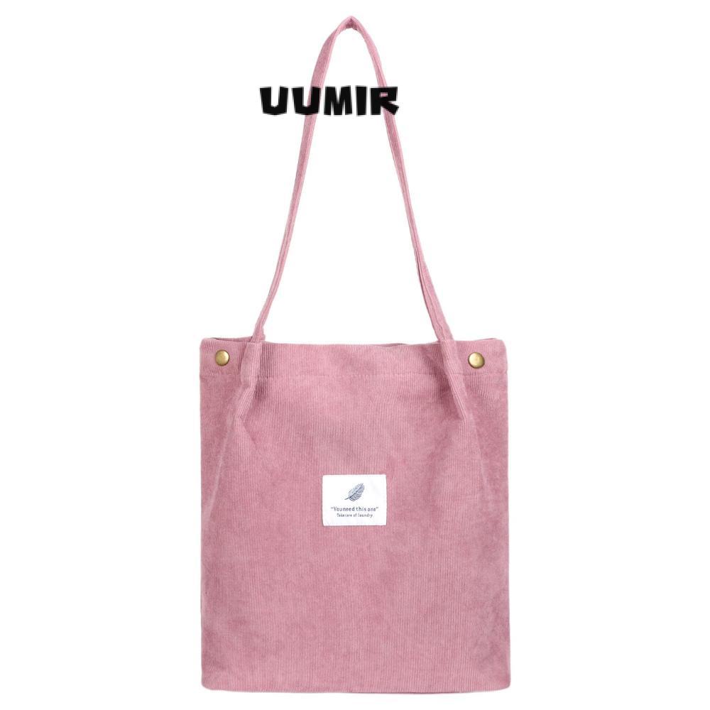 UUMIR Túi Xách Tote Vải Nhung Kẻ Cỡ Lớn Thời Trang Cho Nữ