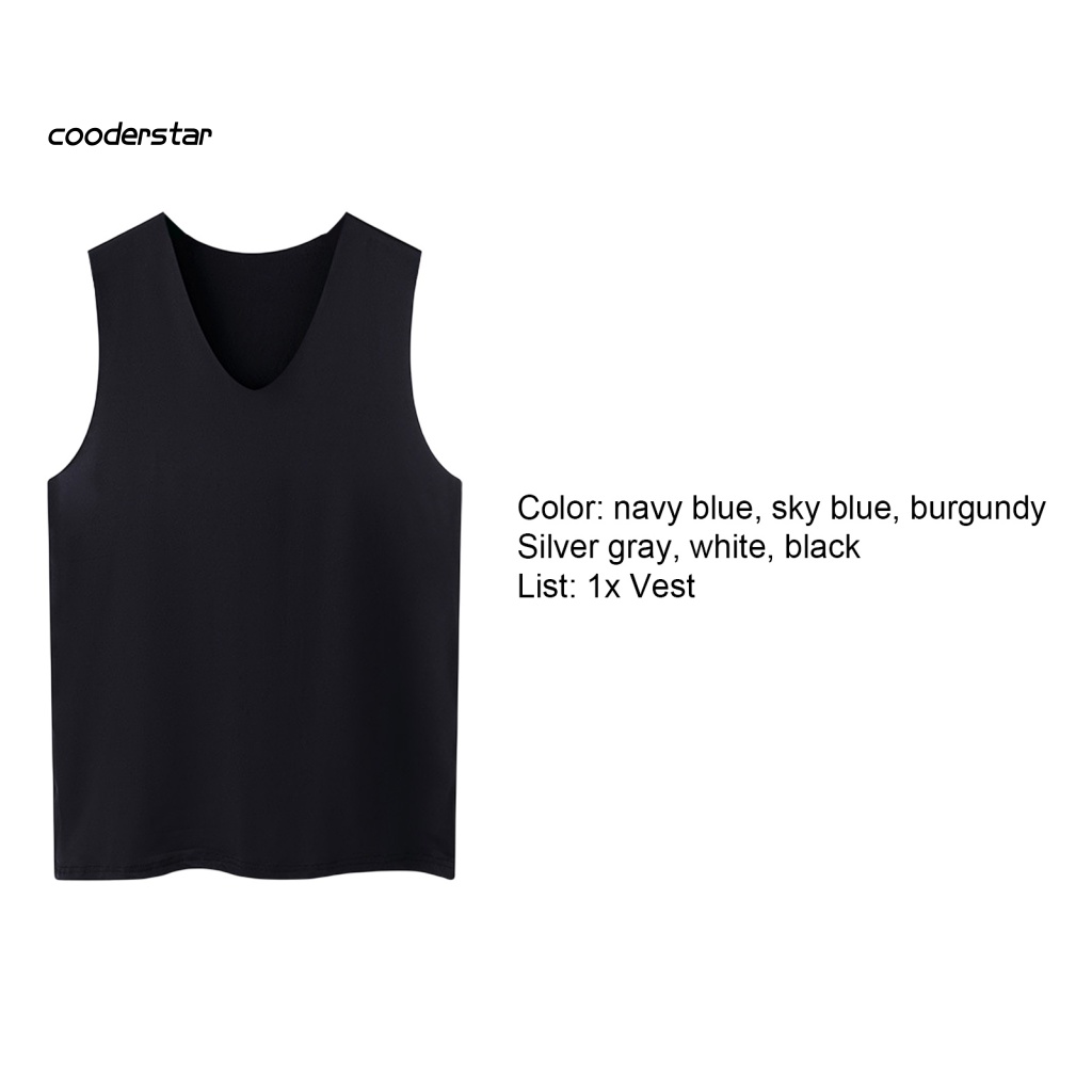 Áo Thun Ba Lỗ Cổ Chữ V Vải Lụa Lạnh Nhanh Khô Thời Trang Cho Nam