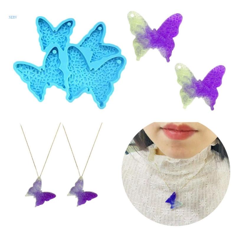 Khuôn Silicone Làm Móc Khóa Hình Bướm DIY