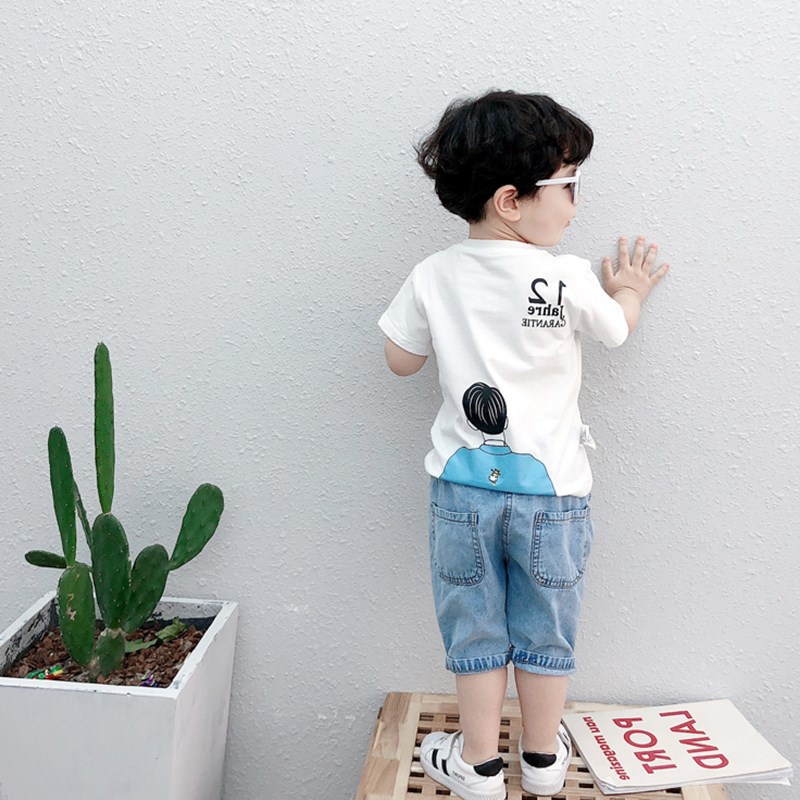 Áo Thun cotton Ngắn Tay In Hình Thời Trang Hè Hàn Quốc Dành Cho Bé Trai 2023