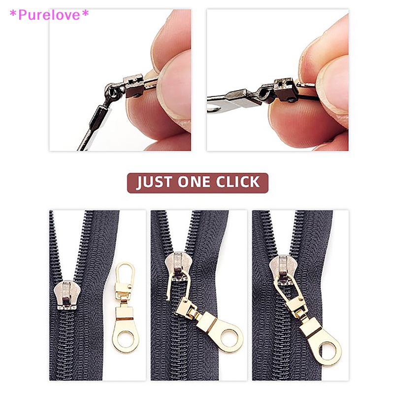 Set 5 Đầu Khóa Kéo Thay Thế Bằng Kim Loại Dành Cho Ba Lô / Ví Có Thể Tháo Rời Mới