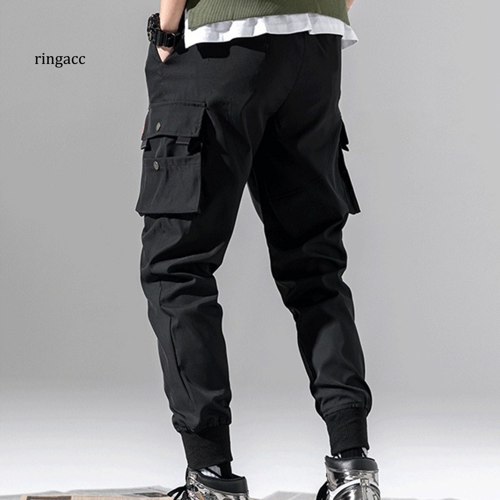 Rga Quần Dây Rút Co Giãn Nhiều Túi Màu Trơn Dành Cho Nam