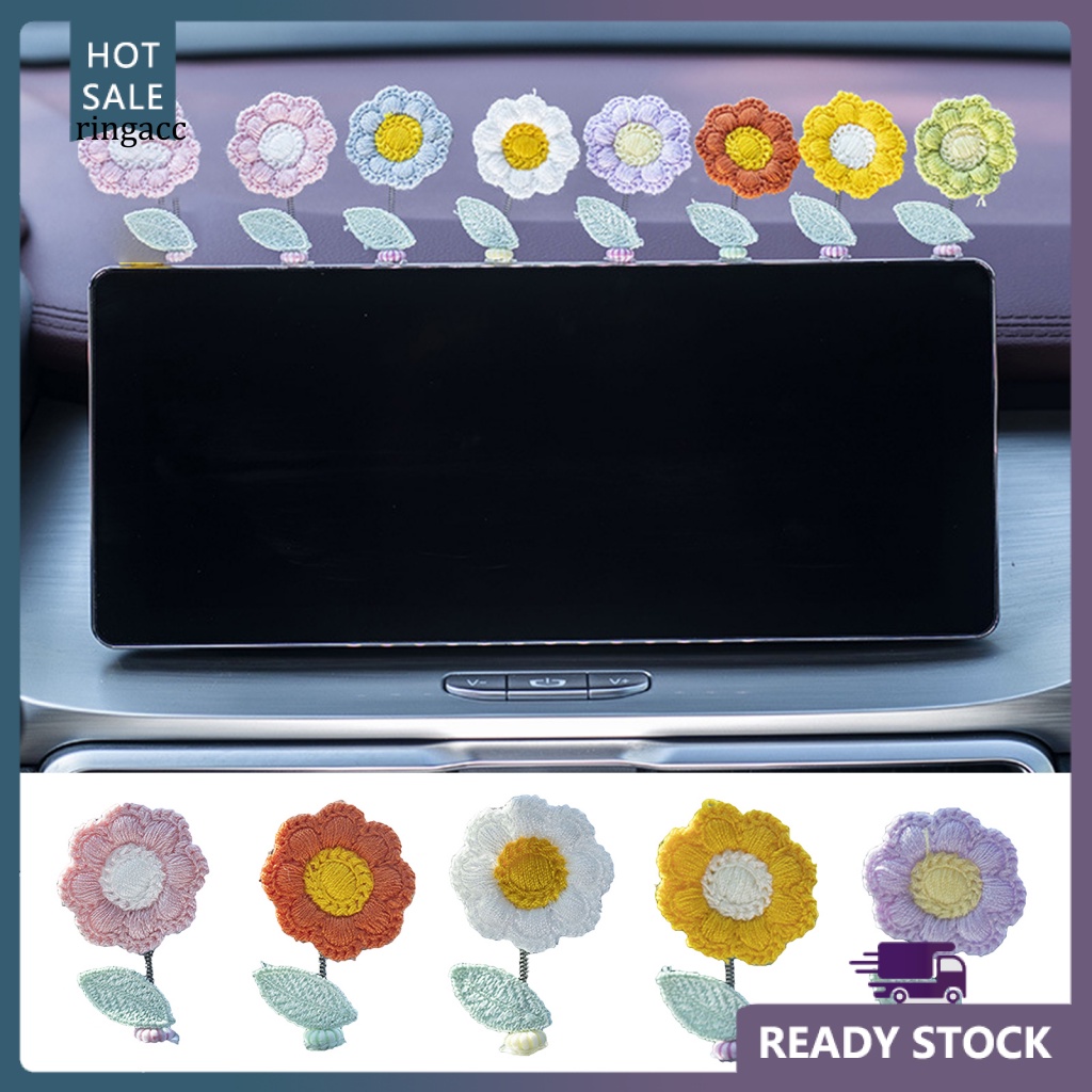 Rga 1 Bộ Phụ Kiện Trang Trí Bảng Điều Khiển Xe Hơi Hình Hoa Hướng Dương Mini Xinh Xắn