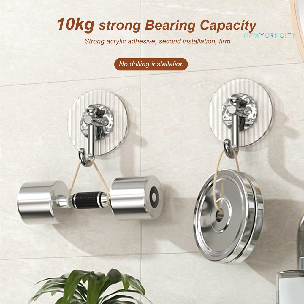 Bộ 4 Móc Nhựa Tròn Treo Đồ Dán Tường Không Cần Khoan Đa Năng