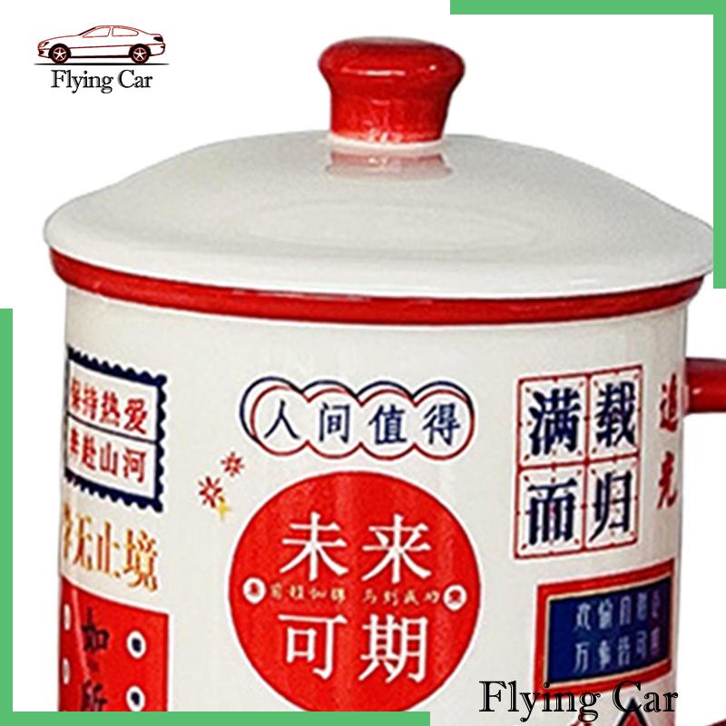 Set 4 Cốc Uống Nước Tráng Men 14oz Có Tay Cầm Tiện Dụng Mang Theo Du Lịch / Cắm Trại