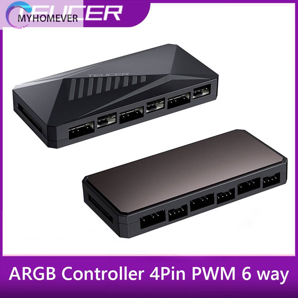 Bộ Chia 6 Cổng Quạt 12V 4PIN PWM 2 Trong 1 Ốp