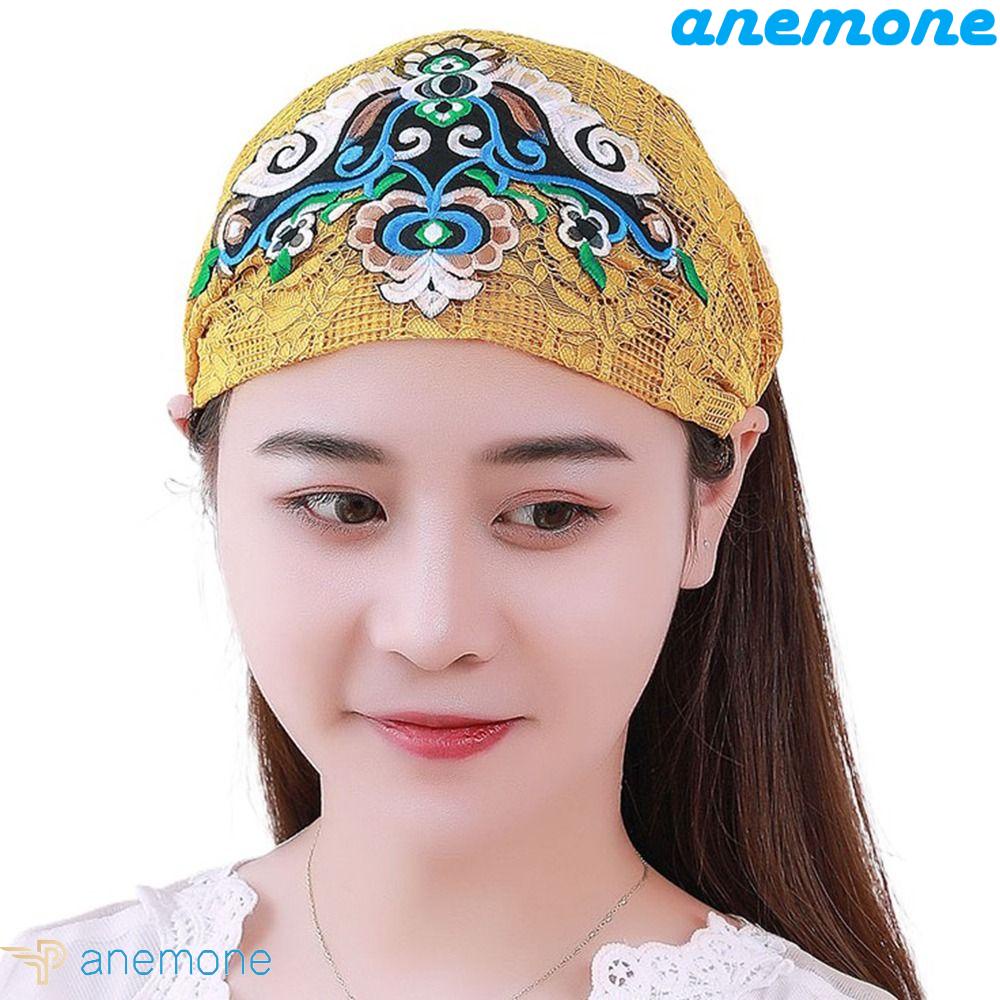 ANEMONE Băng Đô Ren Bản Rộng Thêu Hoa Xinh Xắn Dành Cho Nữ