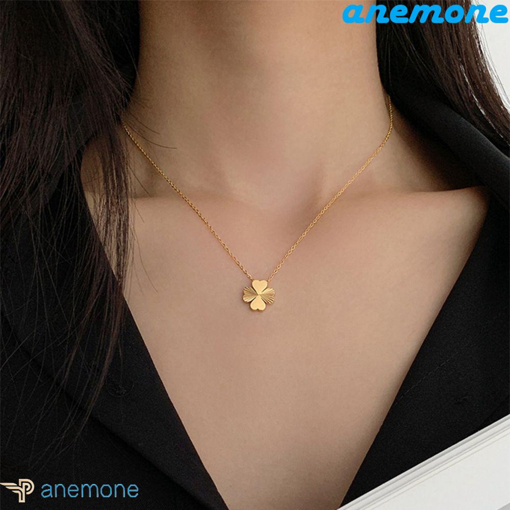 ANEMONE Vòng cổ Mặt Trái Tim Đính Đá Sang Trọng Cho Nữ