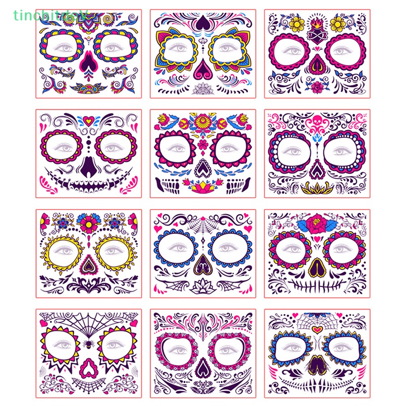 Miếng Dán Trang Trí Mặt Chống Thấm Nước Hình Đầu Lâu Độc Đáo