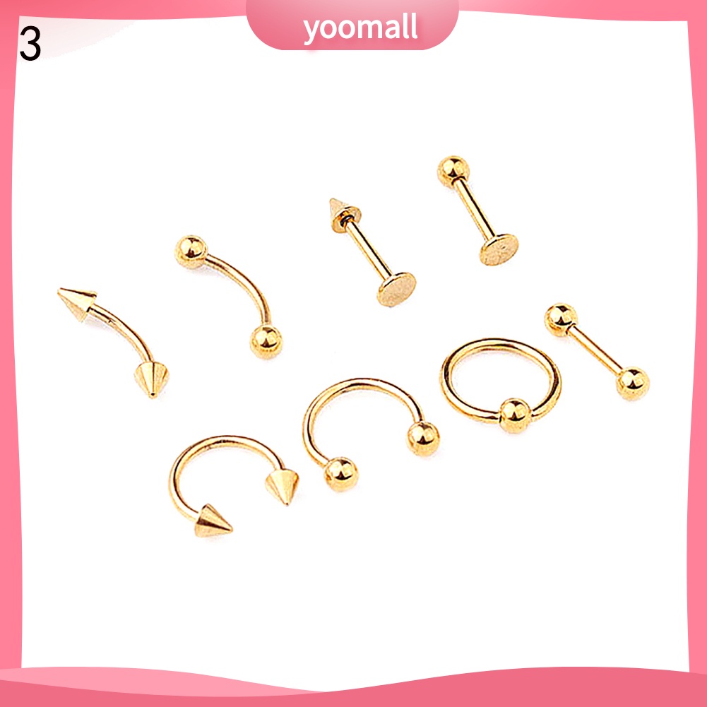 Set 8 Khuyên Xỏ Cơ Thể Thời Trang Cá Tính