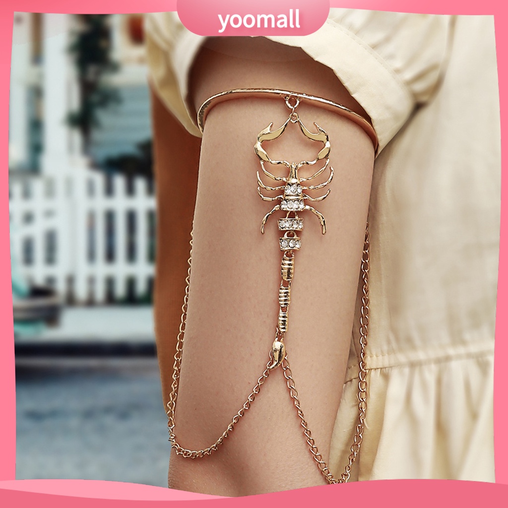 [YM] Nhẫn Đeo Cánh Tay Nhiều Tầng Màu Sắc Trơn Trang Trí Chuỗi Xích Trên Bằng Hợp Kim Sáng Tạo Cho Nữ Mỗi Ngày