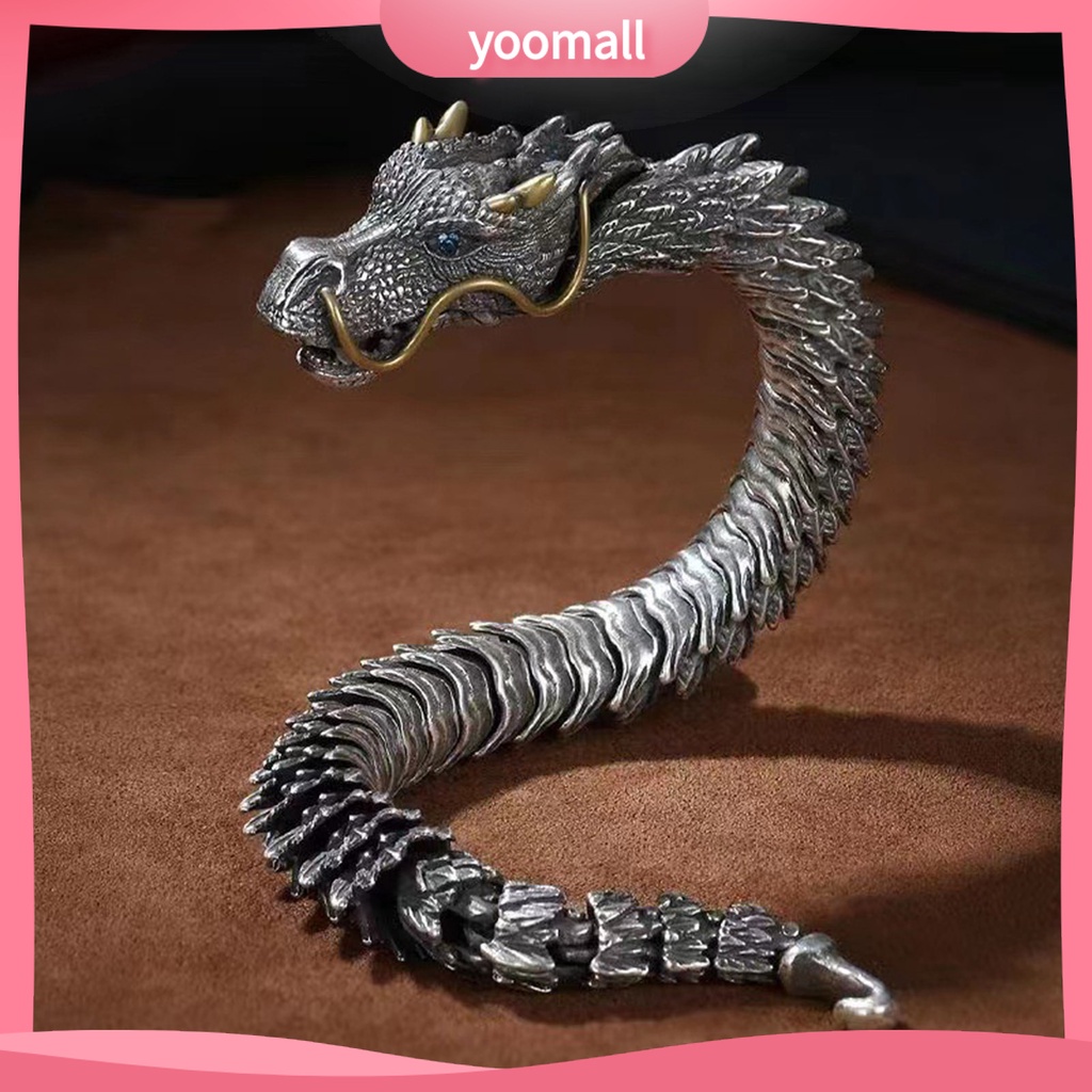 [YM] Vòng Đeo Tay Nam Hình Đầu Rồng Bằng Đồng Không Gây Dị Ứng Phong Cách Hip hop Có Thể Điều Chỉnh