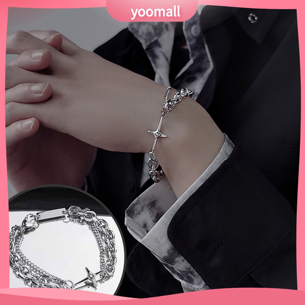 [YM] Vòng Tay Trang Sức Nhiều Lớp Mạ Điện Lâu Trôi Độ Bóng Cao Không Phai Màu Trang Trí Ngôi Sao