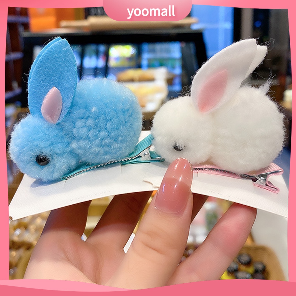 Kẹp Tóc Hình Thỏ Hoạt Hình Nhiều Màu Sắc Tiện Dụng Cho Bé