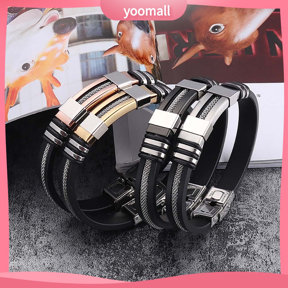 Vòng Tay Dây Xích Bằng Thép Titanium Độc Đáo Cho Nam