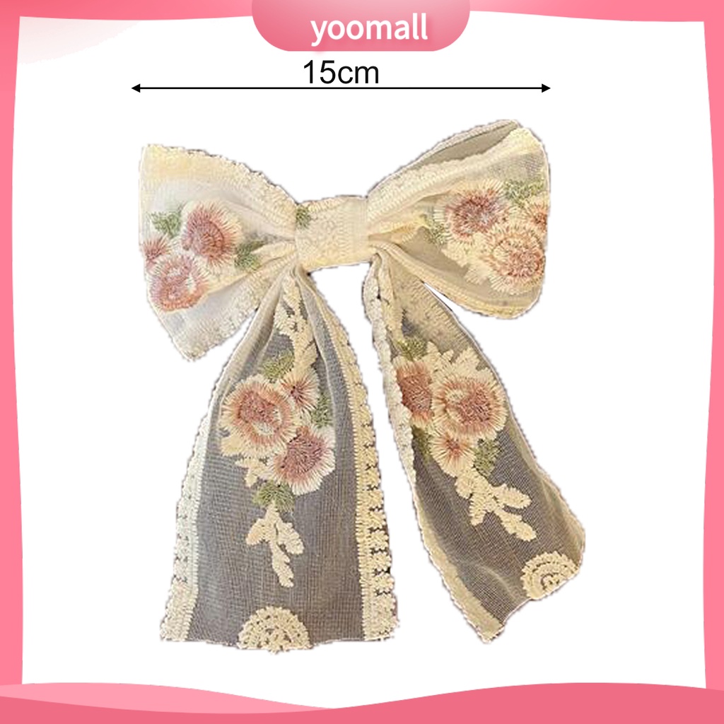 Kẹp Tóc Hình Nơ Bằng Ren Tinh Tế Chống Mòn Cho Nữ