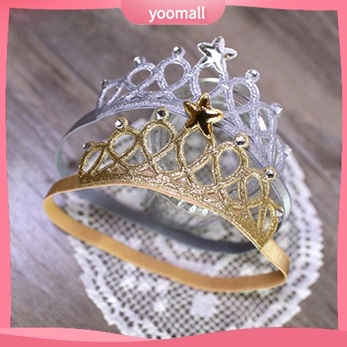 Băng Đô Cài Tóc Hình Vương Miện Co Giãn Tùy Chỉnh Thời Trang Cho Bé Gái