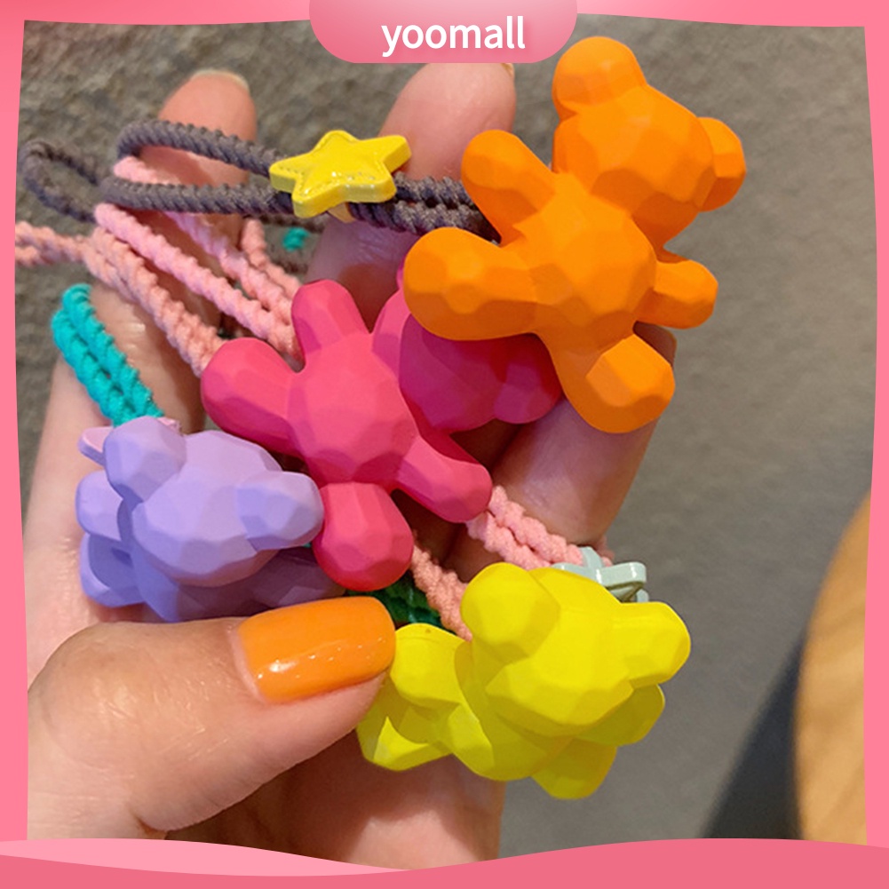 Dây Cột Tóc Co Giãn Hình Gấu Màu Kẹo Thời Trang Cho Nữ