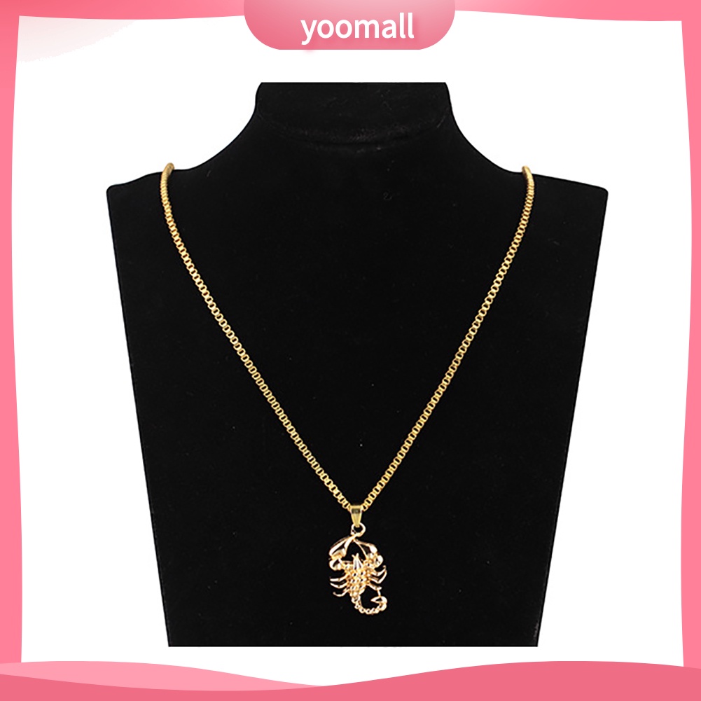 Vòng cổ Mặt Hình Bọ Cạp Màu Vàng Phong Cách Hip hop Thời Trang Cho Nam