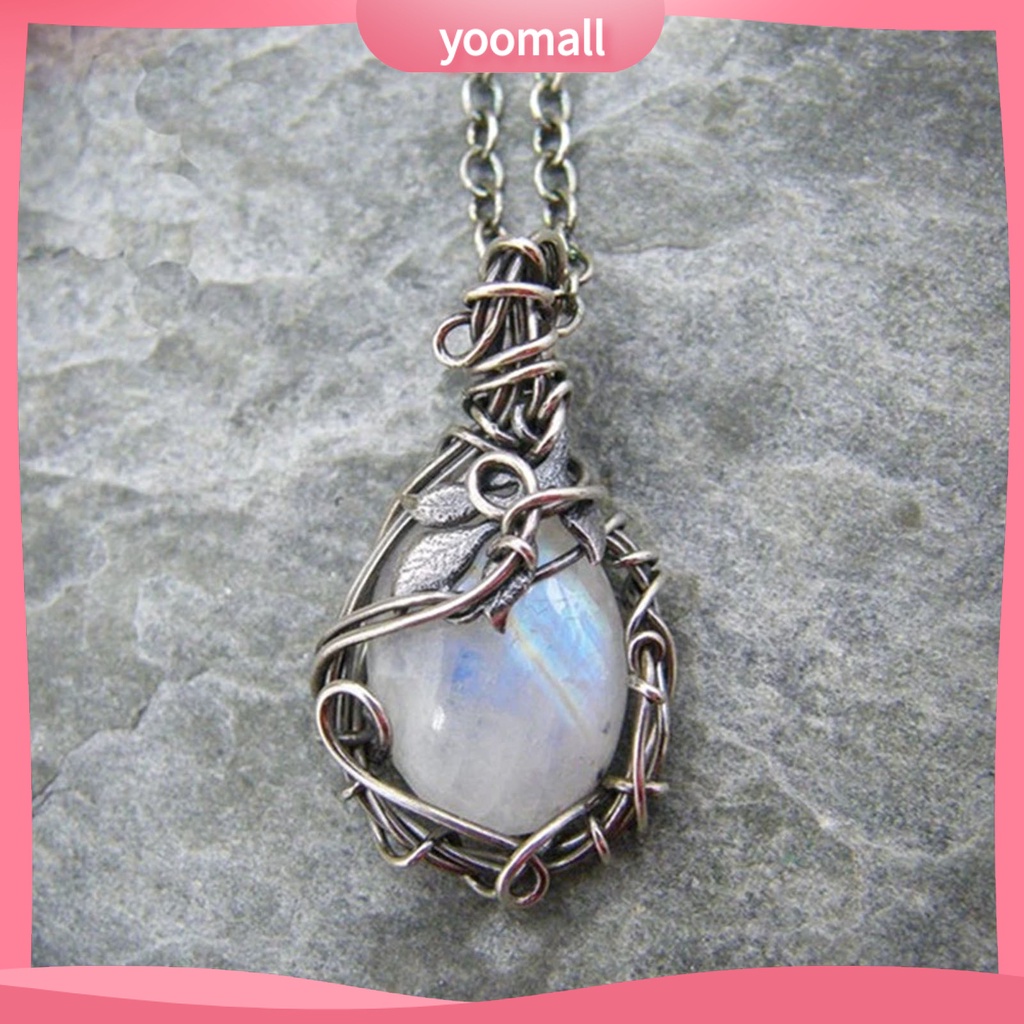 [YM] Vòng cổ Mở Rộng Mặt Đá Mặt Trăng Nhân Tạo Mịn Cho Nữ