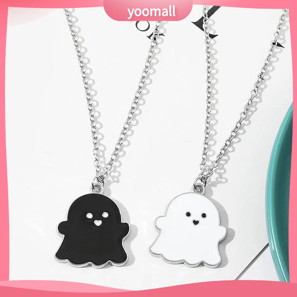 [YM] Vòng cổ Mạ Điện Mặt Hình Con Ma Hoạt Hình Dễ Thương Phù Hợp Làm Quà Halloween Cho Nam Và Nữ