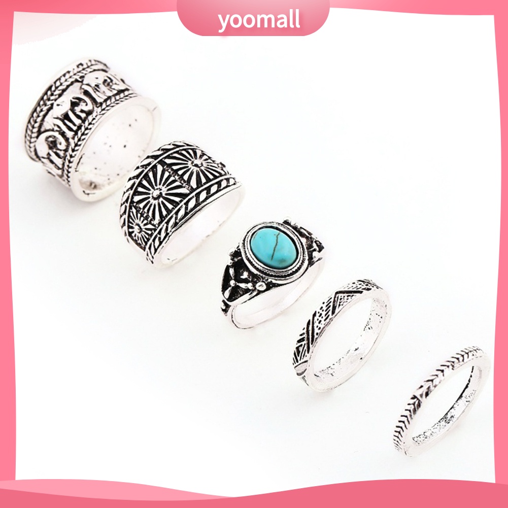 Set 5 Nhẫn Đeo Khớp Ngón Tay Phong Cách Vintage