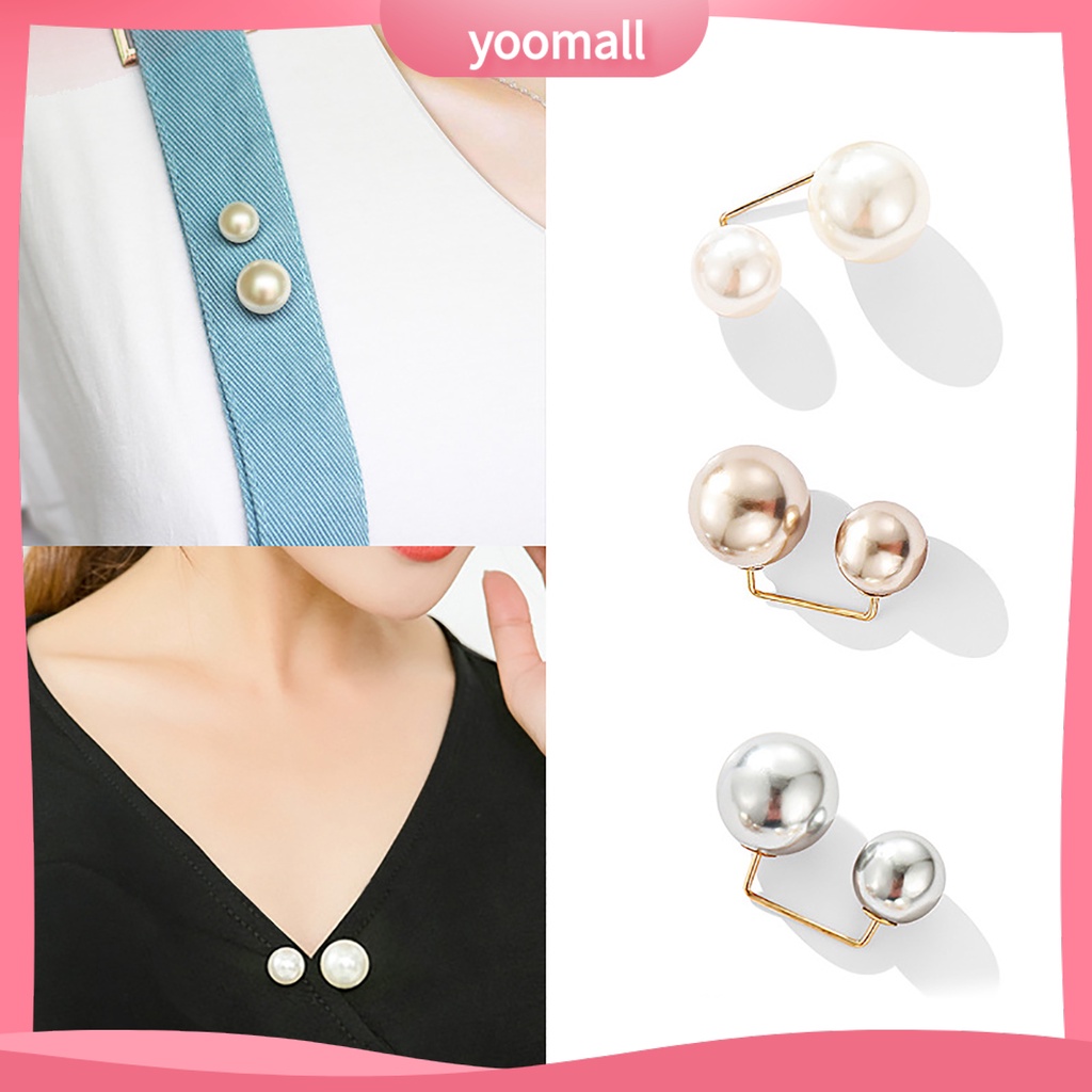 Set 3 Ghim Cài Áo Đính Ngọc Trai Nhân Tạo Thời Trang