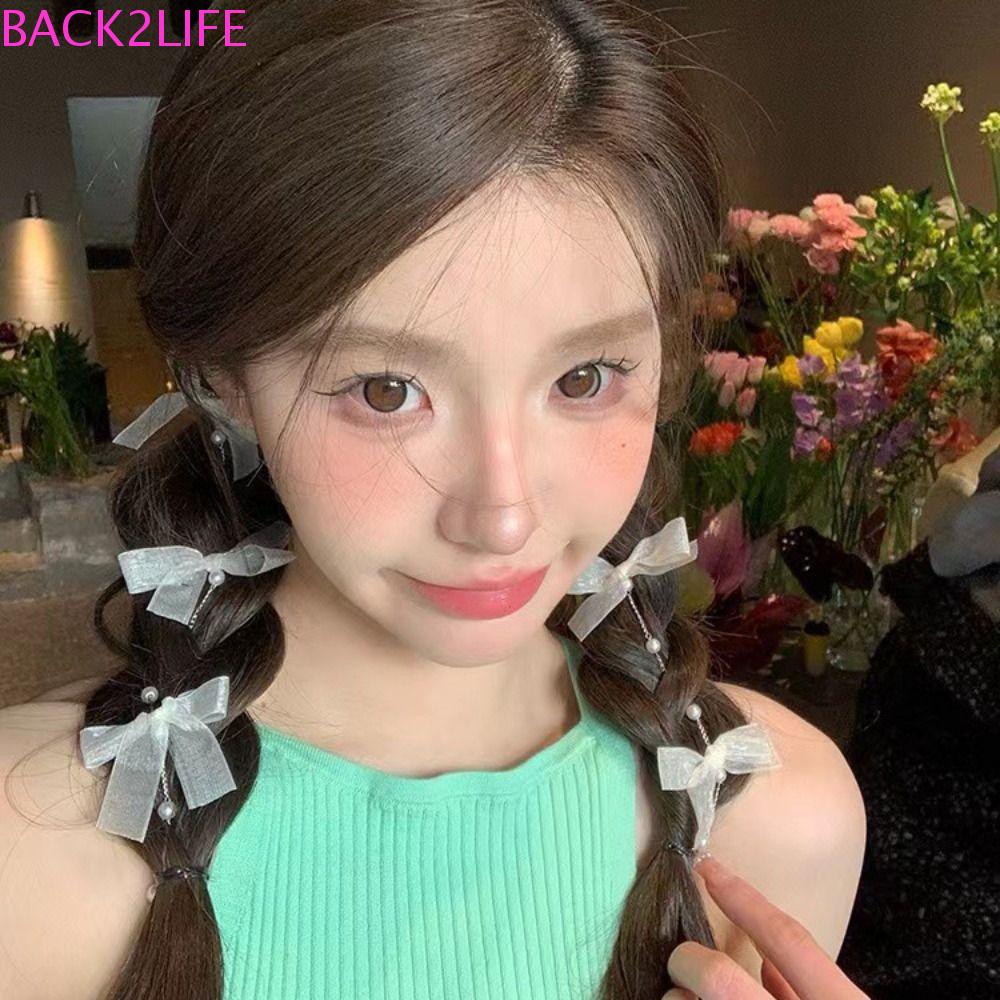 BACK2LIFE Kẹp Tóc Nơ Ruy Băng Dài Phong Cách Lolita Ngọt Ngào Cho Nữ