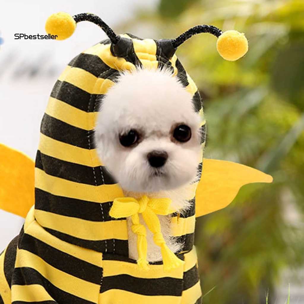 Áo Sweater Co Giãn In Họa Tiết Hoạt Hình Chú Ong Dễ Thương Thời Trang Thu Đông Cho Cún Cưng