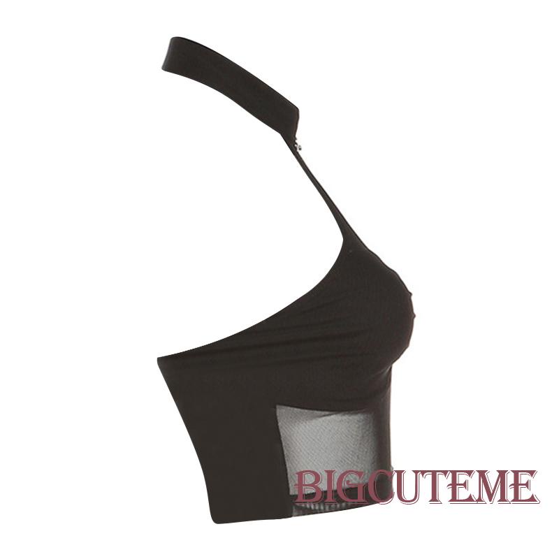 Áo Lửng Hai Dây Màu Đen Quyến Rũ Dành Cho Nữ