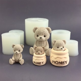 Khuôn Silicone Làm Bánh / Sô Cô La / Nến Thơm Hình Đầu Gấu Teddy 3D DIY