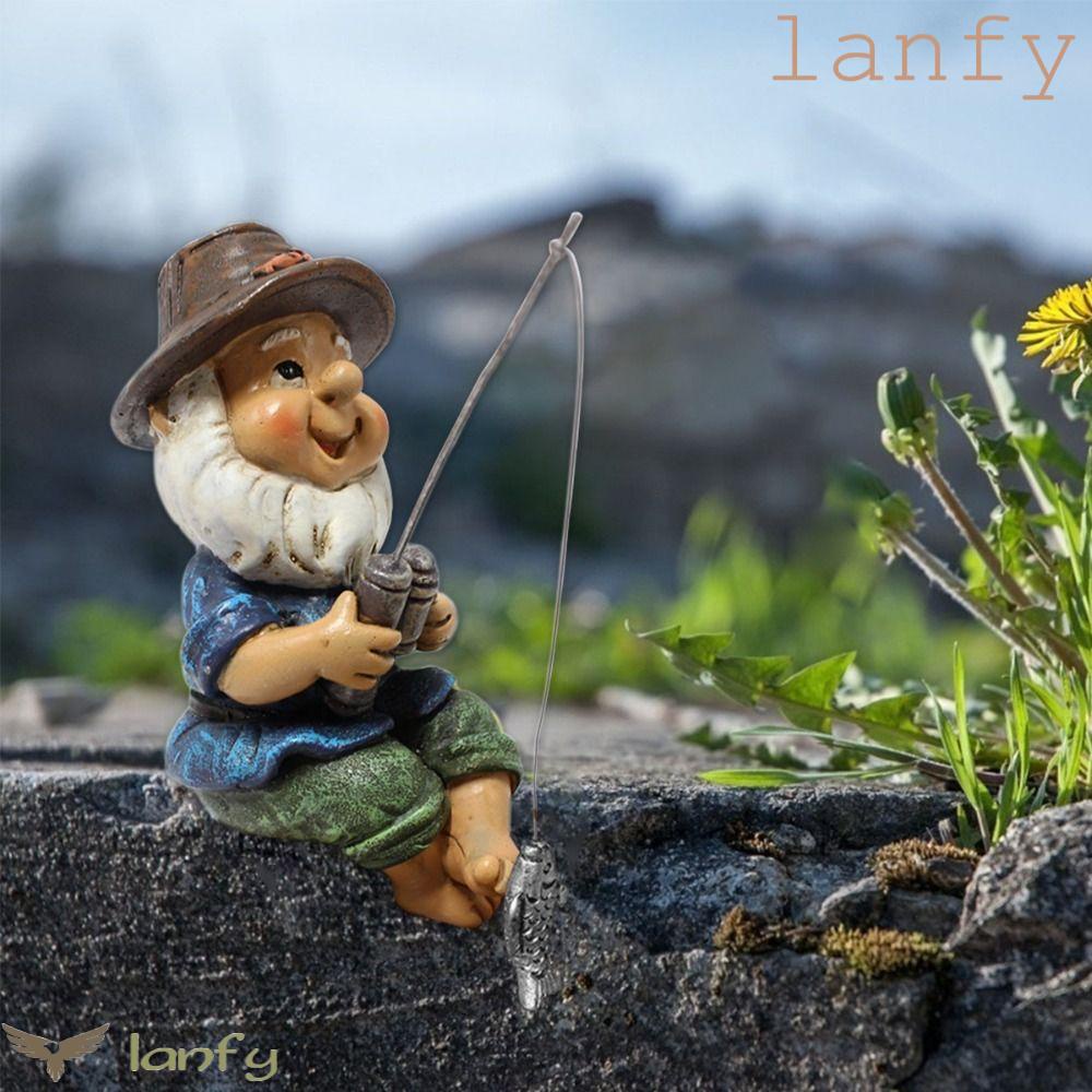 LANFY Mô Hình Tượng Chú Lùn Câu Cá Bằng Resin Uv Chống Tia Uv Sáng Tạo Vui Nhộn Dành Cho Tiệc Tùng